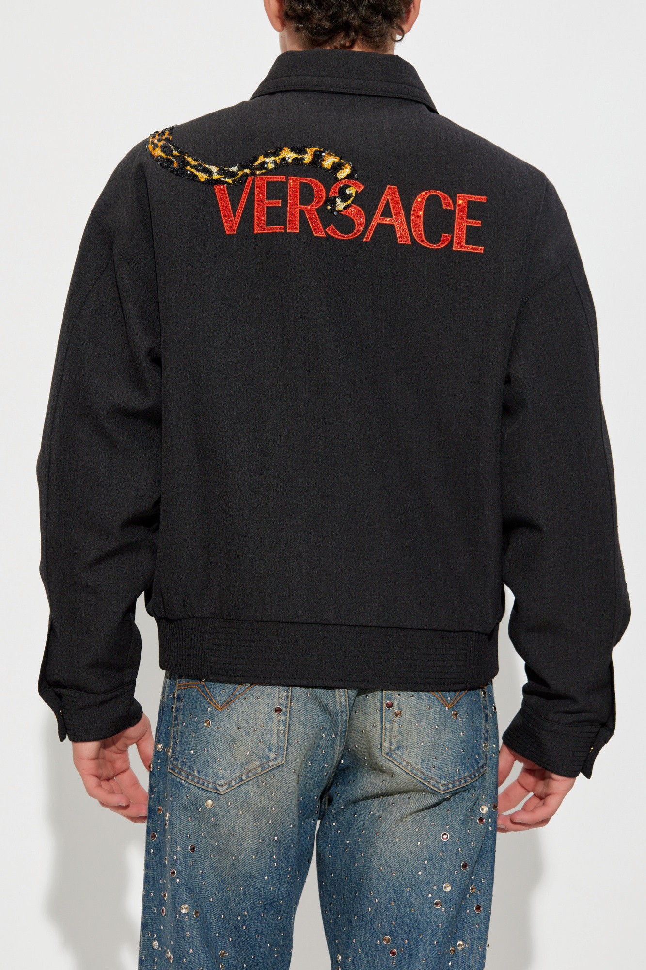 A.VERSACE 黒 ジップアップジャケット M y11 A.VERSACE 黒